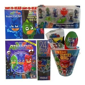PJ Masks Easter Basket | Boys Birthday Gift Set | Figures, Books, Toys, Puzzle